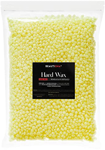 Beautiona Cire dure pour l'épilation - 1 kg de pastilles, cire de miel naturelle pour le corps, épilation à chaud sans bandes