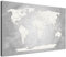 Stilvolle Pinnwand Weltkarte - Champagner - Deutsch in 120 x 80 cm, stabile Rückwand zum Pinnen inkl. Starterkit - Leinwand-Kunstdruck Wandbild Landkarte XXL
