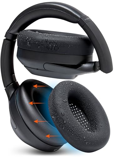 WC SweatZ XM4 – Patentierte Schweißschutz-Ohrpolster für Sony WH1000XM4 von WC | Silikon-Ohrpolster für Sony WH-1000XM4-Kopfhörer | Schweißfest und leicht waschbar | Black