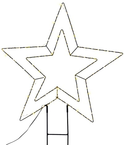 Spetebo LED Gartenstecker Stern Silhouette mit Timer und Dimmer - 65 x 50 cm - Metall Schattenbild beleuchtet mit LED - Advent Weihnachts Garten Deko Aufsteller