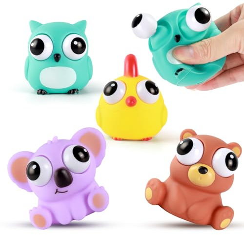 Tiere Stress Stress Spielzeug, 4 Stück Lustig Anti Stress Spielzeug, Antistress Spielzeug Kinder, Fidget Toys, Squeeze Spielzeug für Erwachsene und Kinder, Mitbringsel Kindergeburtstag gastgeschenke