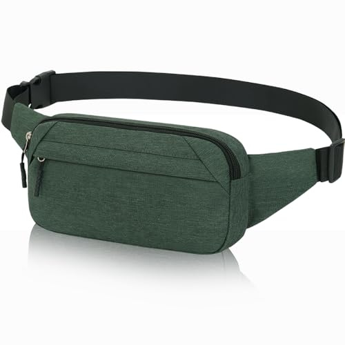 Bauchtasche Hüfttasche Herren Damen Klein Gürteltasche Sport Bum Hip Bag Männer Frauen Waist Fanny Pack für Reise Wandern Hundetraining Outdoor (Olive)