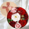 QSLKI Fleurs Artificielles Fleur De Savon À La Rose Artificielle, Fausses Fleurs, Décoration De Fleur De Savon De Bain Parfumée Aux Pétales De Rose, Cadeau Pour Mariage, Fête Des Mères, Saint (Rouge)