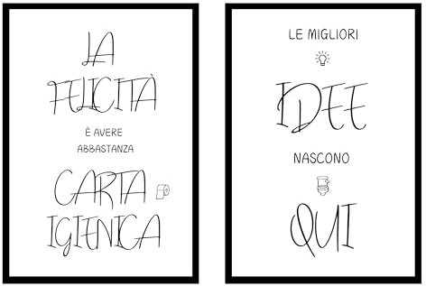 EQUIK PRODUCTS Poster da bagno | Set di 2 poster divertenti per WC e bagno | Decorazione moderna e umoristica con frasi spiritose per ogni occasione (Seduta del giorno A4)
