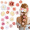 Tyqour 21 Pcs Silk Flower Hair Clips for Women Roses Flower Headdress Clips Aesthetic Boho Pink Floral Bride Barre Hair Barrettes Wedding Accessories