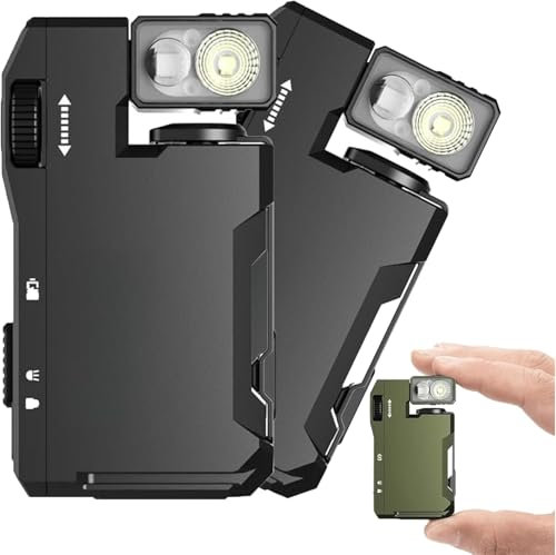 G5 Rechargeable EDC Flashlight, 400 Lumens Dual Light Sources, with 180° Rotation & Dual Light, USB-C Fast Charging, IP68 Waterproof, G5 EDC Flashlight for Outdoor Emergency (Black)