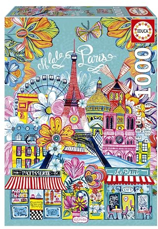 Educa - 1000-Teile-Puzzle für Erwachsene | Paris mit dem Auto Pintos | Maße: 48 x 68 cm | Ab 14 Jahren (20559)