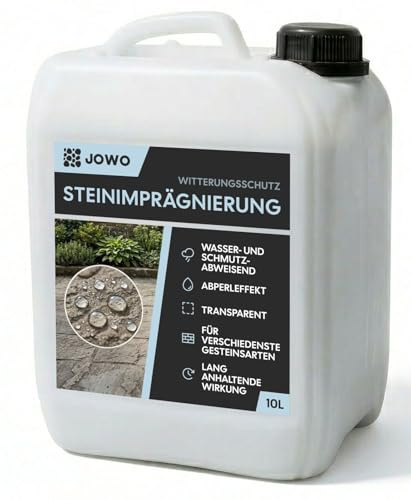 Steinimprägnierung 10L für (80–100m²) – Hochwirksame Steinversiegelung für innen & außen – ideal für Terrasse, Pflastersteine, Beton & Naturstein – Schutz vor Schmutz, Flecken & Grünbelag.