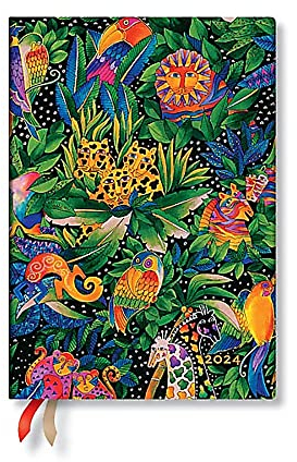 Paperblanks 12-Monatskalender 2024 Jungle Song | Verso | Midi (130 × 180 mm)
