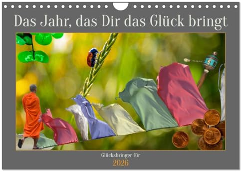 Das Jahr, das Dir das Glück bringt (Wandkalender 2026 DIN A4 quer), CALVENDO Monatskalender: Bilder von internationalen Glücksbringer (CALVENDO Glaube)