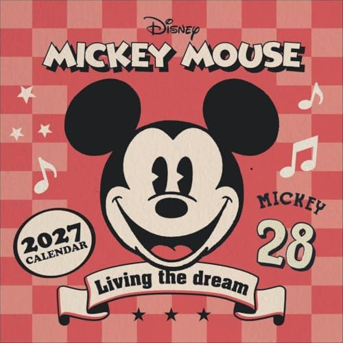 Mickey Classic Broschurkalender 2027: Die Kult-Maus in einem Nostalgie-Kalender mit viel Platz für Organisatorisches. Disney-Kalender mit Monatskalendarium im Format 30,5 x 30,5 cm