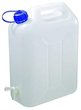 Garrafa de 15 litros para agua (con grifo), para acampada, vacaciones