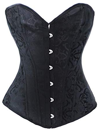Bslingerie® Womens Faux Leather Corset Top (Black, 3XL)