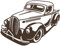 Samunshi® Wandtattoo Pick Up Oldtimer Muscle Car Auto Wandsticker Wandaufkleber 100 x 75cm braun