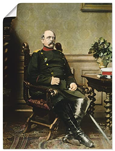 ARTLAND Wanddeko Poster & Kunstdrucke Wandposter Schreibtisch Blumen Arrangement Portrait Bundeskanzler Politik Otto von Bismarck B9QH
