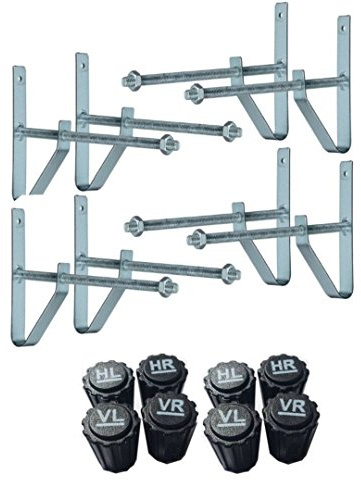 8 Stück Reifen Wandhalter + 8 Radmerker (8x 20 cm +8 Radmerker, silber)