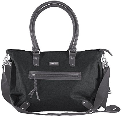 Handtasche Umhängetasche Baby Wickeltasche Unisex Babytasche stilvolle Reisetasche mit Wickelauflage, Aufbewahrungsbeutel, Isoliertaschen und Halterung für Kinderwagen für Mama & Papa Paris schwarz