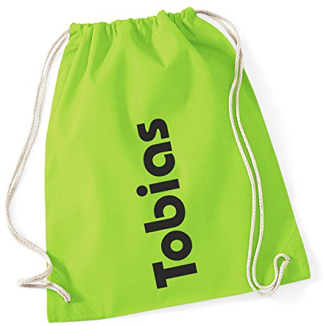 freitex Limegreen Turnbeutel/Gymsack/Sportbeutel mit Namen bedruckt