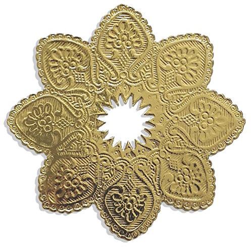 Kunze Kerzenhalter, 5 Stück, Gold, Ø 10 cm, für Kerzen bis Ø 2,5 cm, Luxuriös, Indoor, Festliche Anlässe