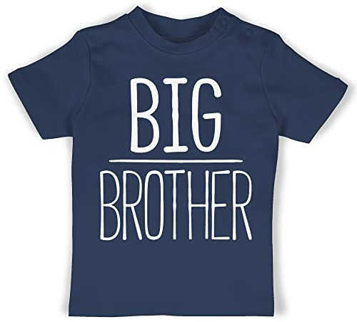 Baby T-Shirt Mädchen Jungen - Großer Bruder - Big Brother - 12/18 Monate - Navy Blau - große brüder English t-Shirts Shirt Fuer den grossen gro er Tshirts Outfit grosser Geschenk