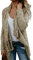CEASIKERY Damen-Poncho mit Fransen, Pullover, lange Strickjacke, Strickpullover, Mantel, khaki, Groß