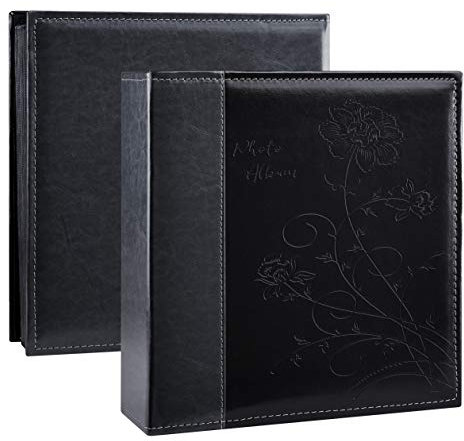 Artmag Photo Picutre Album 4x6 400 Photos, Extra Large Capacity Leather Cover Wedding Family Photo Albums Holds 400 Vertical 4x6 Photos with White Pages(Black)