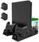Yangers Vertical Stand with Cooling Fan Pad + Game Controller Charger Dock Station + 2 Rechargeable Battery Pack + 3 Ports USB Hub + 12 Slots Game Storage Organiser for Xbox/One S/One X Console