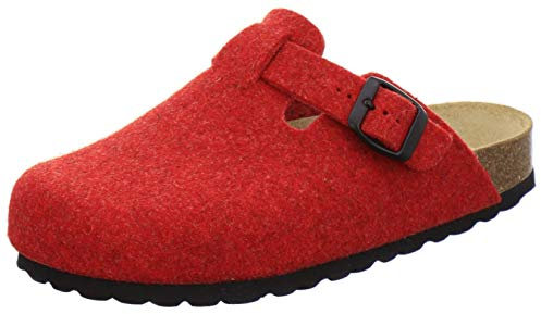 AFS 26900 Pantoufles fermées pour femme, en feutre, sabots d'hiver confortables et chauds fabriqués en Allemagne, rouge, 41 EU
