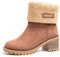 Hitmars Stivali Donna Invernali Stivaletti Camoscio Boots con Tacco Largo 6CM Stivali Foderati Caldi Scarpe Eleganti Comodi Moda Marrone EU 35