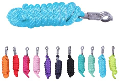 NETPROSHOP Einfarbiger Nylon Strick Führstrick mit Panikhaken Länge 2 Meter Farbauswahl, Farbe:Hellblau