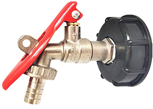 Auslaufhahn IBC 1/2 für IBC Tank, Grobgewinde S60x6,Kugelhahn Auslaufventil Kugelauslaufhahn,Schlauchanschluss Tülle und Hahnanschlussstück Wasserhahn für Regentonne IBC Regenwassertank
