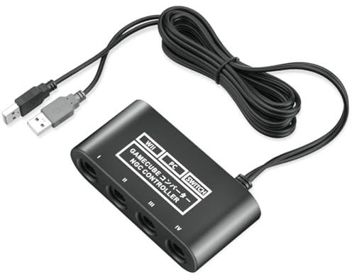 CLOUDREAM Adaptateur Gamecube pour manette Gamecube compatible avec Switch Wii U et PC, adaptateur Super Smash Bros Gamecube