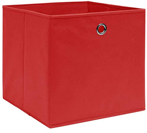 vidaXL 4X Aufbewahrungsbox Zusammenklappbar Spielkiste Regalkorb Faltkiste Korb Kinderbox Box Kiste Faltbox Vliesstoff 28x28x28cm Dunkelrot