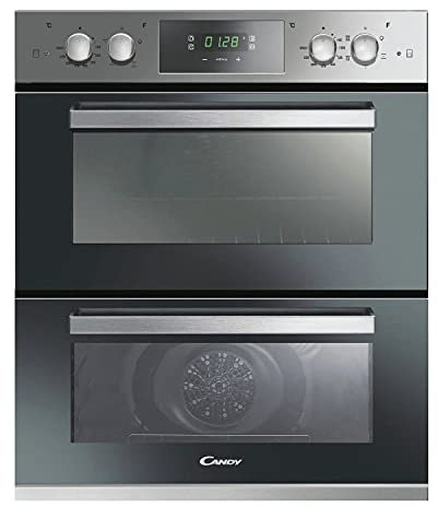 Candy FC7D405X 72cm Built Under Double Oven, Fan&Static Ovens, Easy clean enamel interior, Touch control and dial controls, Stainless Steel, One Size