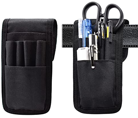 2 Stück KATOLK Gürtel-Stifthalter, multifunktional, verstellbar, Taktische Bleistifttasche, abnehmbare Militär-Bleistifthülle, kann Stifte, Lineale und Scheren (schwarz)