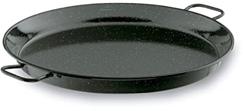 LACOR - 60186 – Paella Pan Iron Smalt, Mini Paellera, Paella Pan, Ideal for Presenting, Serving and Cooking, Cover with Enamelled Steel, Ø36 cm