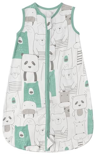 ZIGJOY 0.5 Tog Baby Sleeping Bag 100% Cotton Baby Wearable Blanket Toddler Sleep Sack Summer Sleeping Bags 6-12 Months, Panda