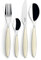 Guzzini - Feeling, Lot de 24 couverts colorés - Beige, 15,8 x 7,5 x H 25,5 cm - 2300004