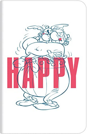 Clairefontaine 813052C - Asterix 5, Notizheft mit Fadenbindung 7,5x12 cm, 24 Blatt, blanko, 90g, Motive sortiert, 1 Stück