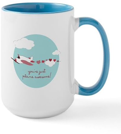 CafePress Plane Awesome Mugs 15 oz (444 ml) Ceramic Coffee Mug