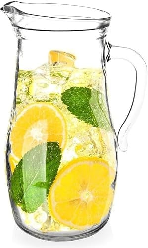 orion group Wasserkanne 1,75 L Wasserkaraffe Glaskaraffe Glas Karaffen | Glaskanne mit Griff Wasserkrug Wasser krug Wasserbehälter Water carafe