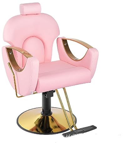 OSmari Hairdressing Chair,Height Adjustable, Men and Women,Hairdressing Equipment, Operating Chair,Vintage Retro,Elegant Hair Stylist Chair for Salon Professionals,Rosa