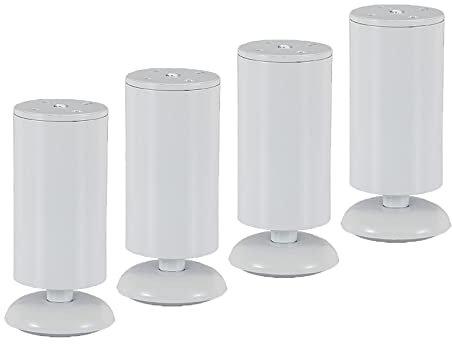 MELLYD Pieds de Meubles, Réglables Meubles Jambes Acier Inoxydable Cabinet Jambe Table Pieds Pied D'armoire Hauteur Ajustable,pour Canapé Table Armoires Blanc 4 Pièces (20cm)