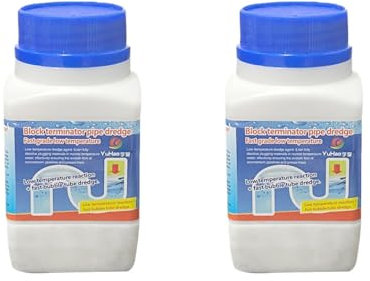 Starke Lösekraft, Rohrverstopfungsmittel, geeignet für Küchenfett, Toilette, Waschbecken und andere Abflussverstopfungen (2 Flasche)