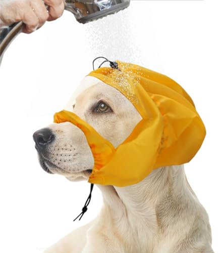 Dog Bath Cap Dog Eyes Shower Protector Waterproof Shower Hat Dogs Snood for Grooming Washing Raining Swimming Dogs Ear Prevention Cover Guard
