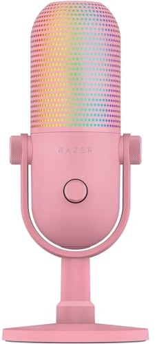 Razer Seiren V3 Chroma - RGB USB Microphone with Tap-to-Mute - Quartz Edition