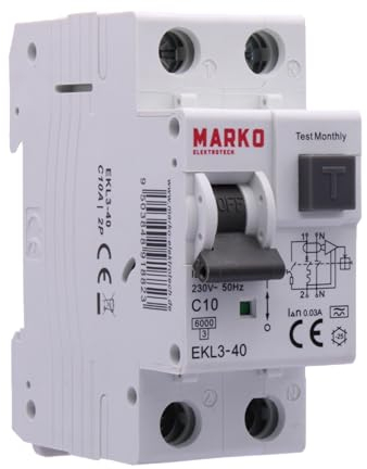 FI/LS-Schalter RCBO C10A 30mA Typ A Fehlerstromschutzschalter Leitungsschutzschalter Kombischalter C10 A