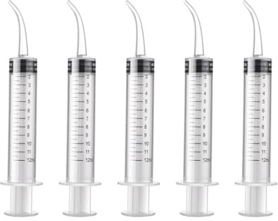 LIANRISES 5 Siringhe 12millilitri Siringa Punta Curva Siringa Dentale Con Scala Cura Dentale Cura Degli Animali Domestici