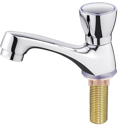 Bifordo Edelstahl Wasserhahn für Waschbecken - Bad Armatur Nur Kalt, Club-Design, Chrom-Finish