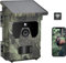 FunKind Solar Wildkamera WLAN Bluetooth 36MP 4K mit Handyübertragung APP, Wildtierkamera mit Nachtsicht Bewegungsmelder 120° Erfassungs Winkel IP65 Wasserdicht, Jagdkamera mit 32 GB SD